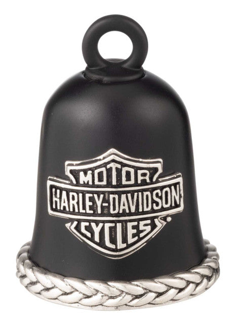 Harley-Davidson® Embossed Bar & Shield Logo Ride Bell With Braided Base, Black