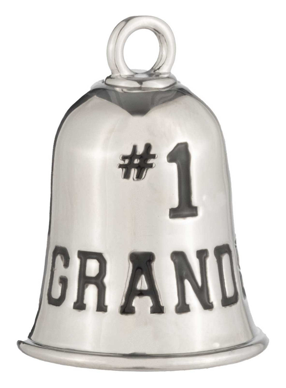 Harley-Davidson® #1 Grandpa Bar & Shield Logo Ride Bell, Silver Plated Finish