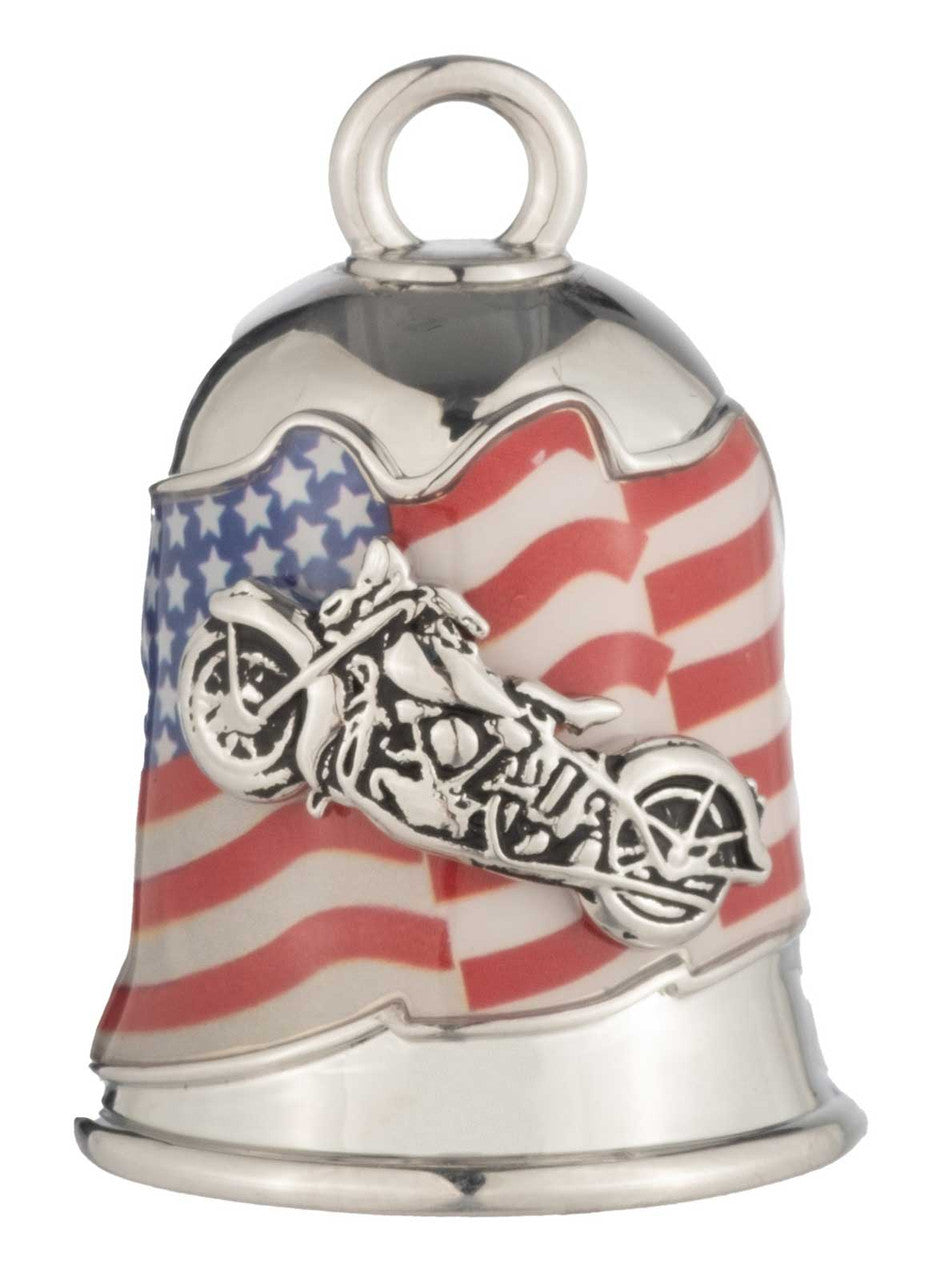 Harley-Davidson® Waving American Flag & Motorcycle Bar & Shield Ride Bell
