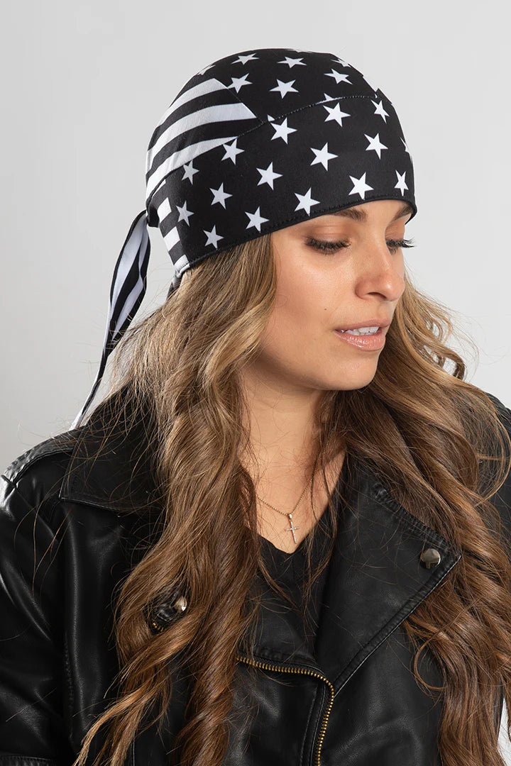 B&W USA Flag Headwrap