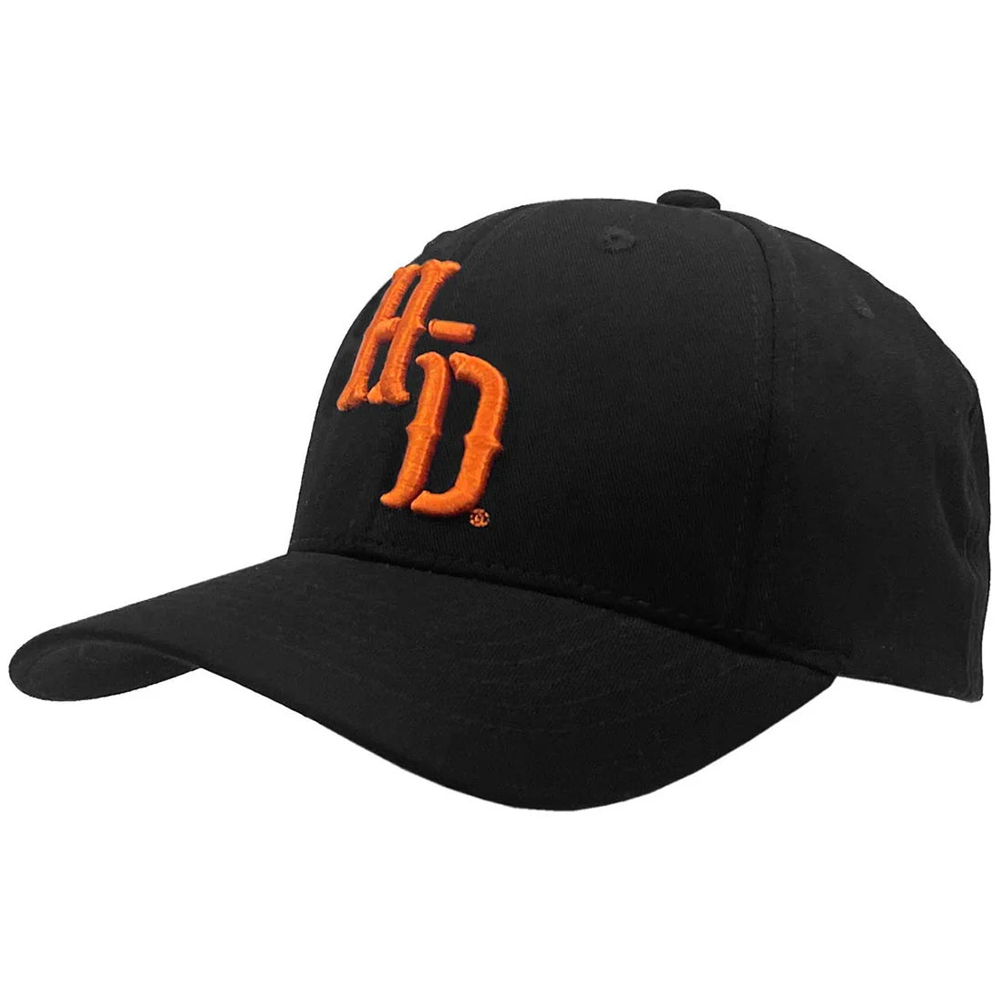 Harley-Davidson Initial H-D Embroidered Stretch Fit Baseball Cap, Black Hat