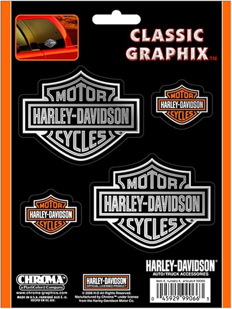 HD B&S Logo 4PC Chrome Decal