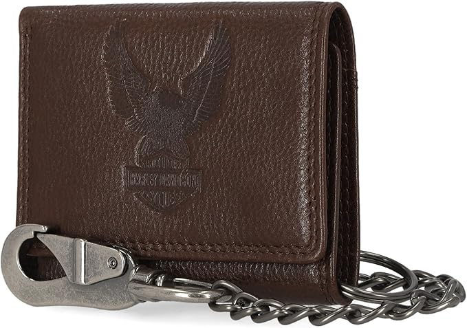 B&S Eagle Trifold Wallet with Chain