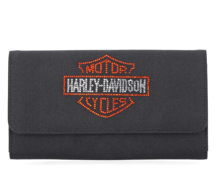 Bar & Shield Rhinestone Clutch