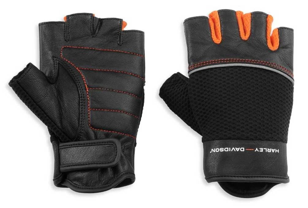 Harley-Davidson® New Horizon Mesh & Leather Fingerless Gloves