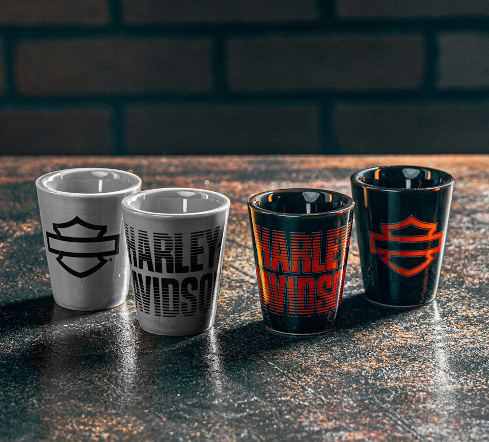 H-D Open B&S Fade Shot Glass Set