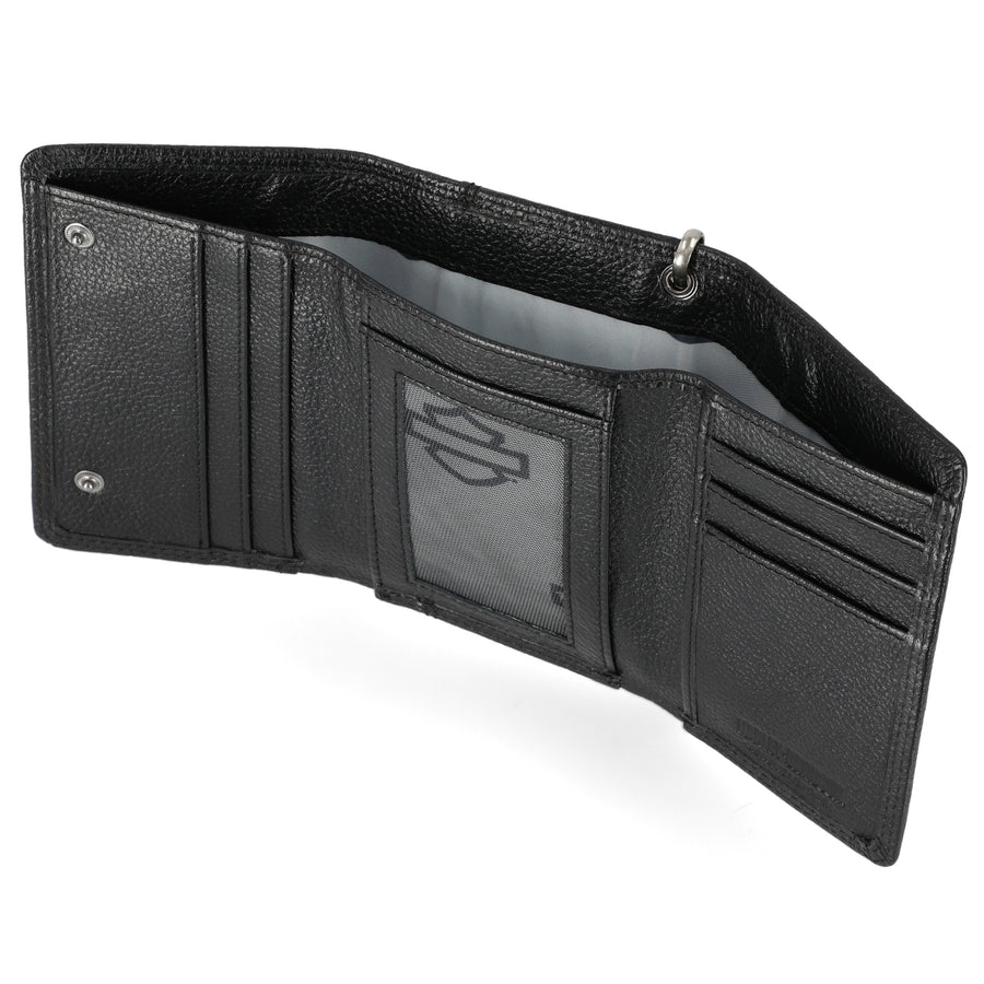 Open B&S Medium Trifold Wallet with Chain