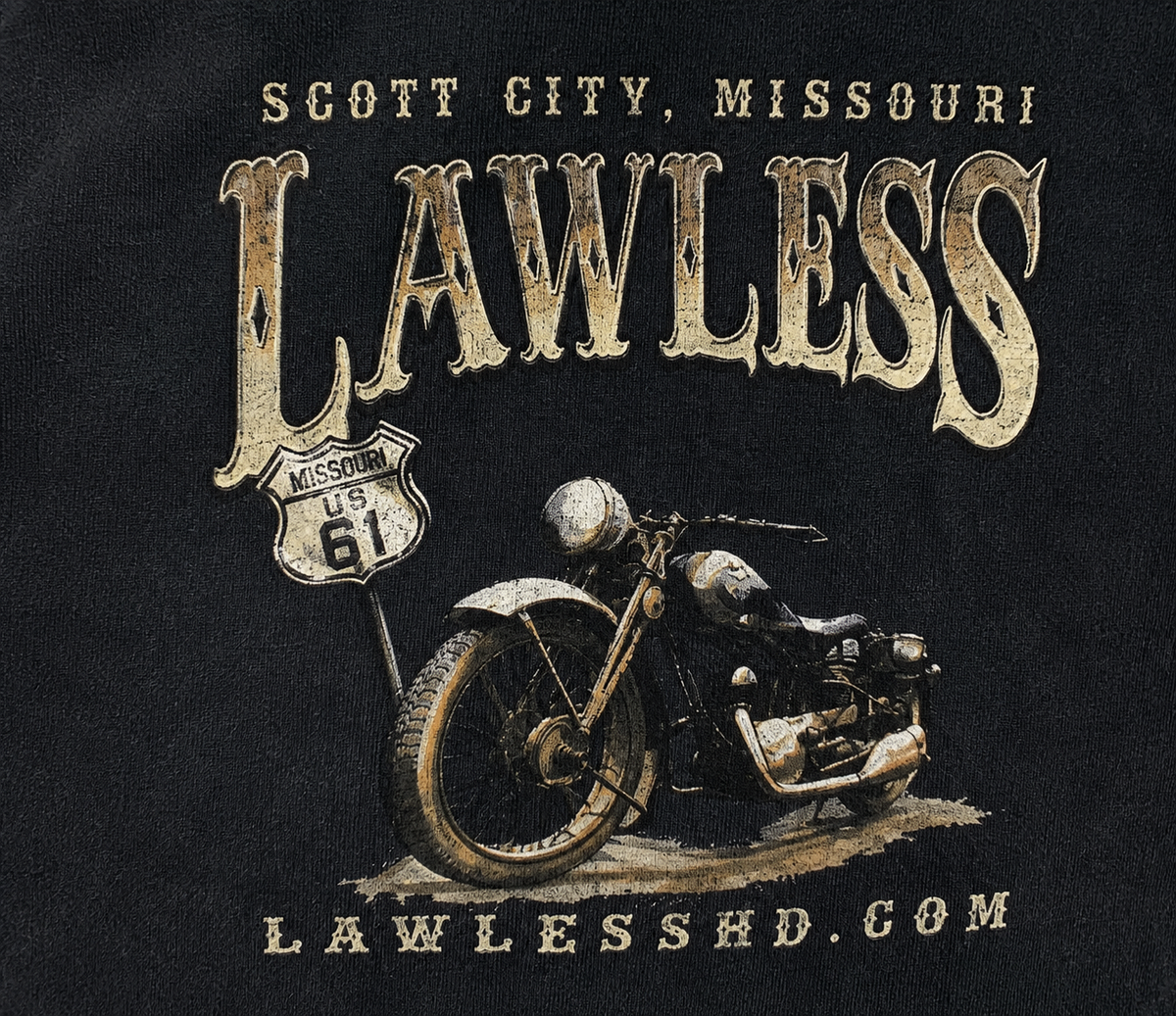 Lawless Saloon Mens Short Sleeve Tee
