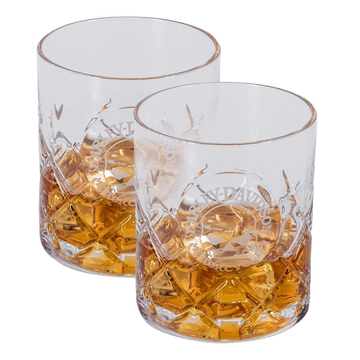 Harley-Davidson Willie G. Skull Crystal 12 oz. Debossed DOF Glass Set