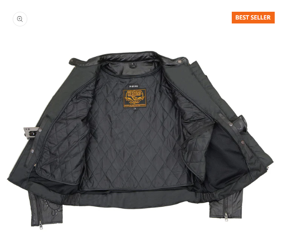 Women's Embroidered Wing & Stud Leather Jacket