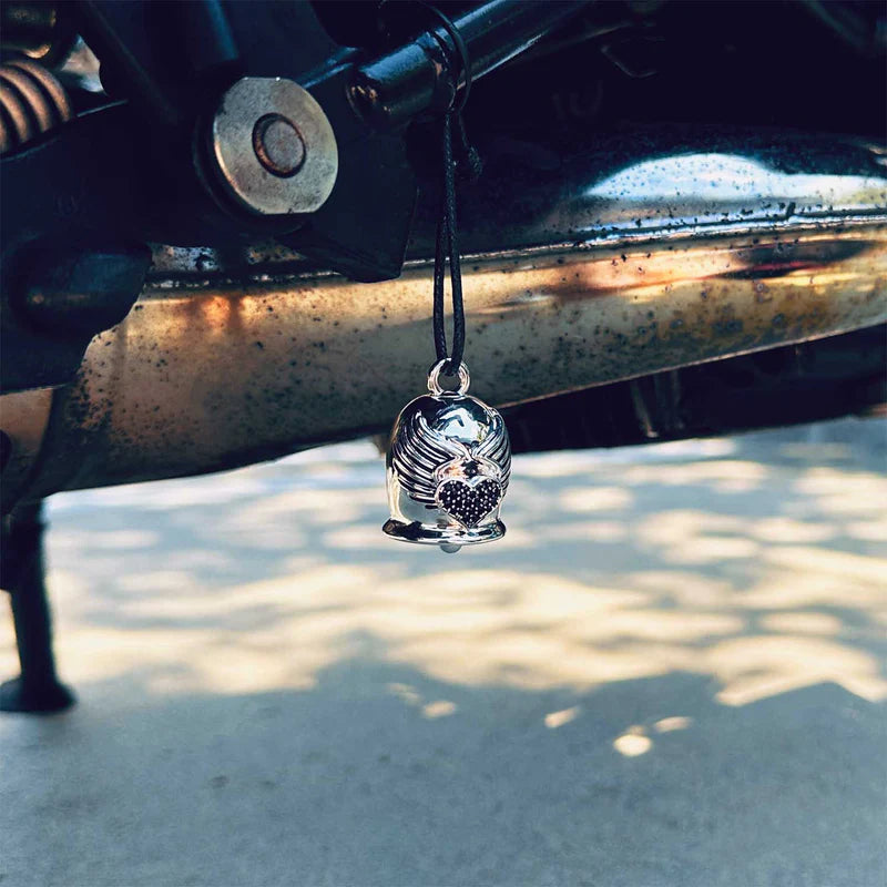 Black Bling Heart Bell