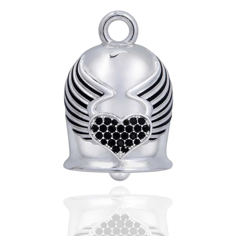Black Bling Heart Bell