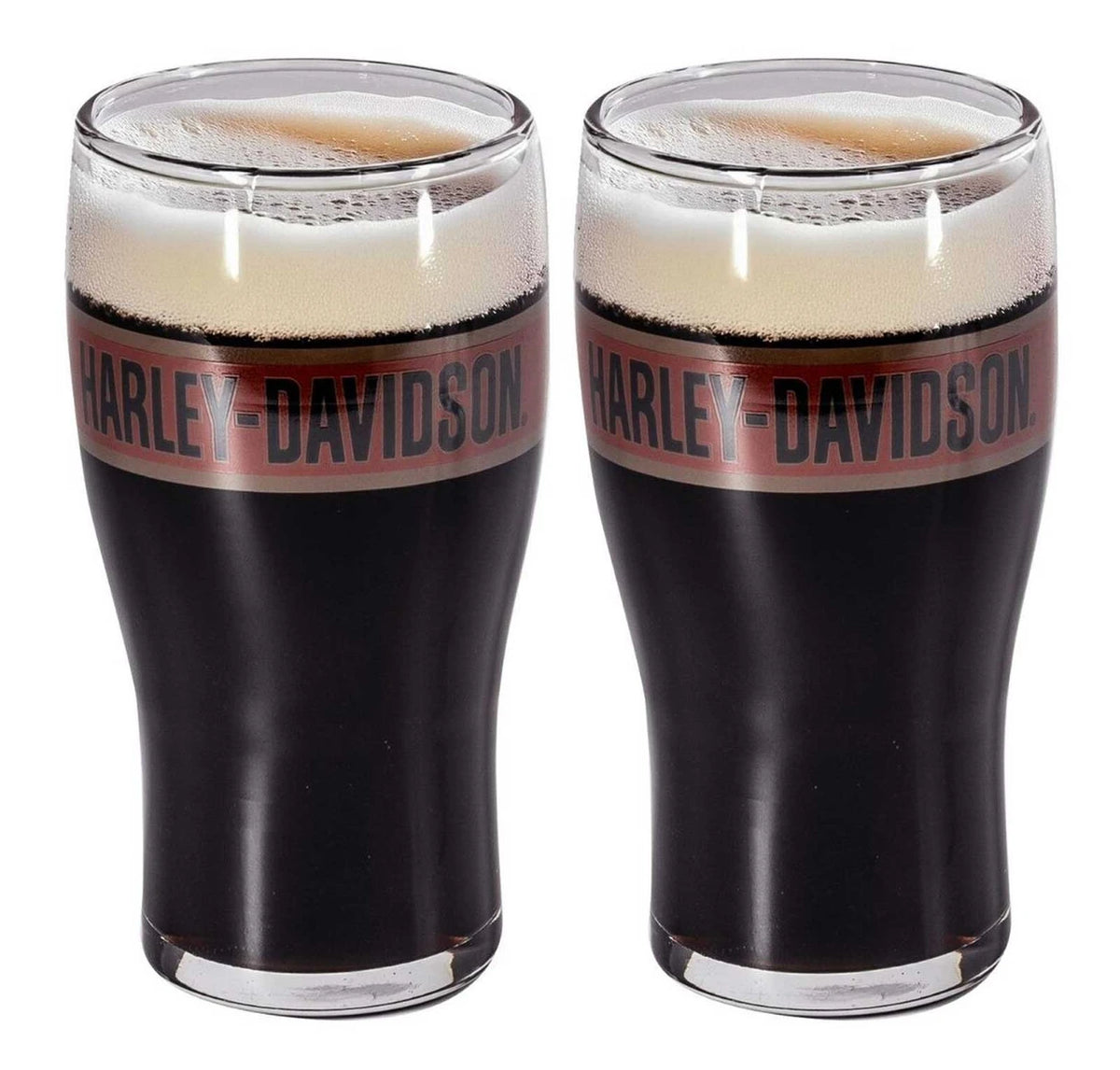 Set of Two 18 oz. Trenton Wrap Around H-D Pub Glass Set