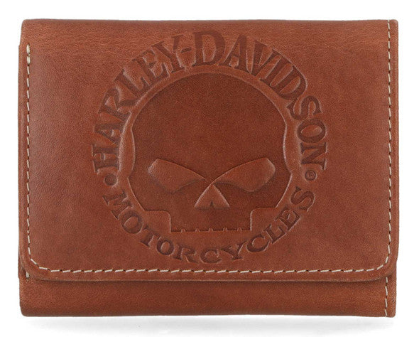 Willie G Trifold Snap Wallet Cognac