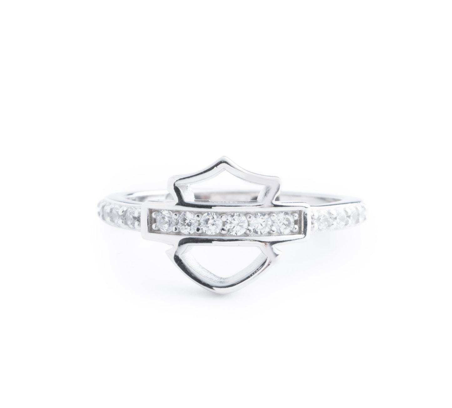 Open Bar & Shield Pave Ring