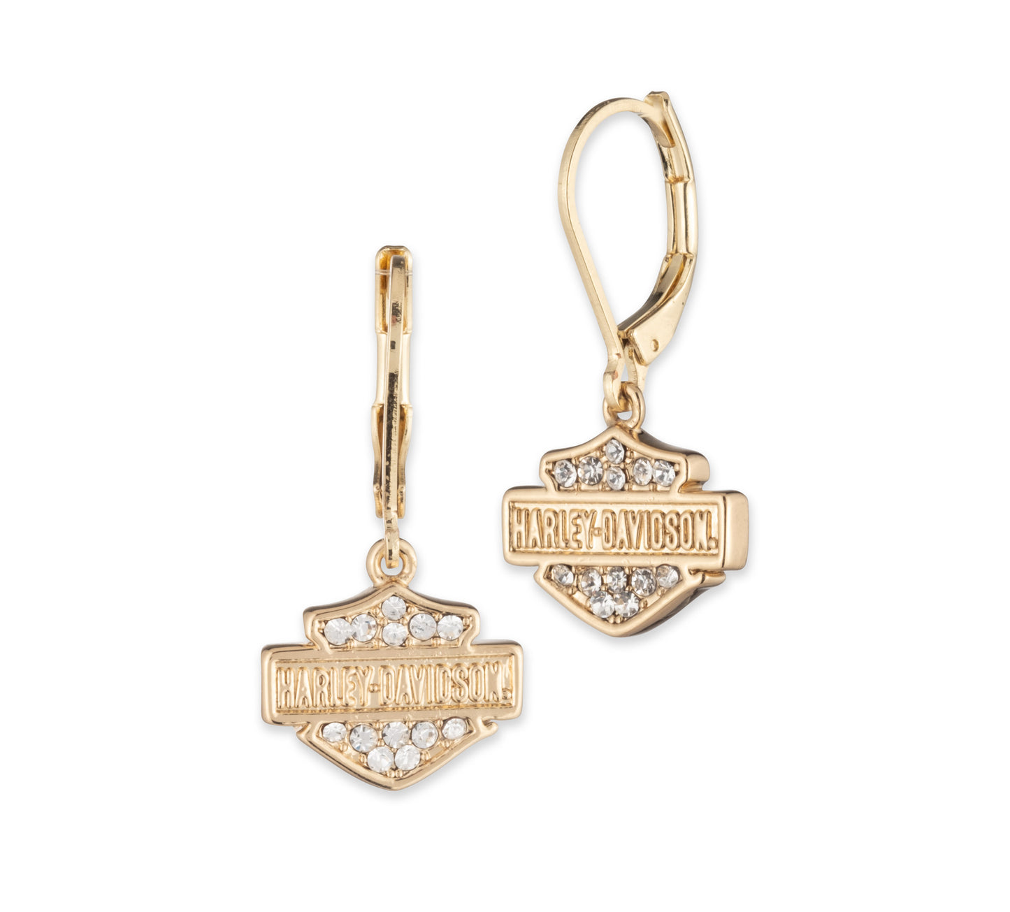 Gold Crystal B&S Drop Earrings