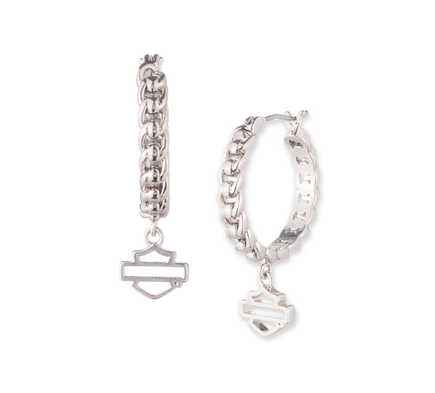 Chain B&S Drop Hoop Earrings
