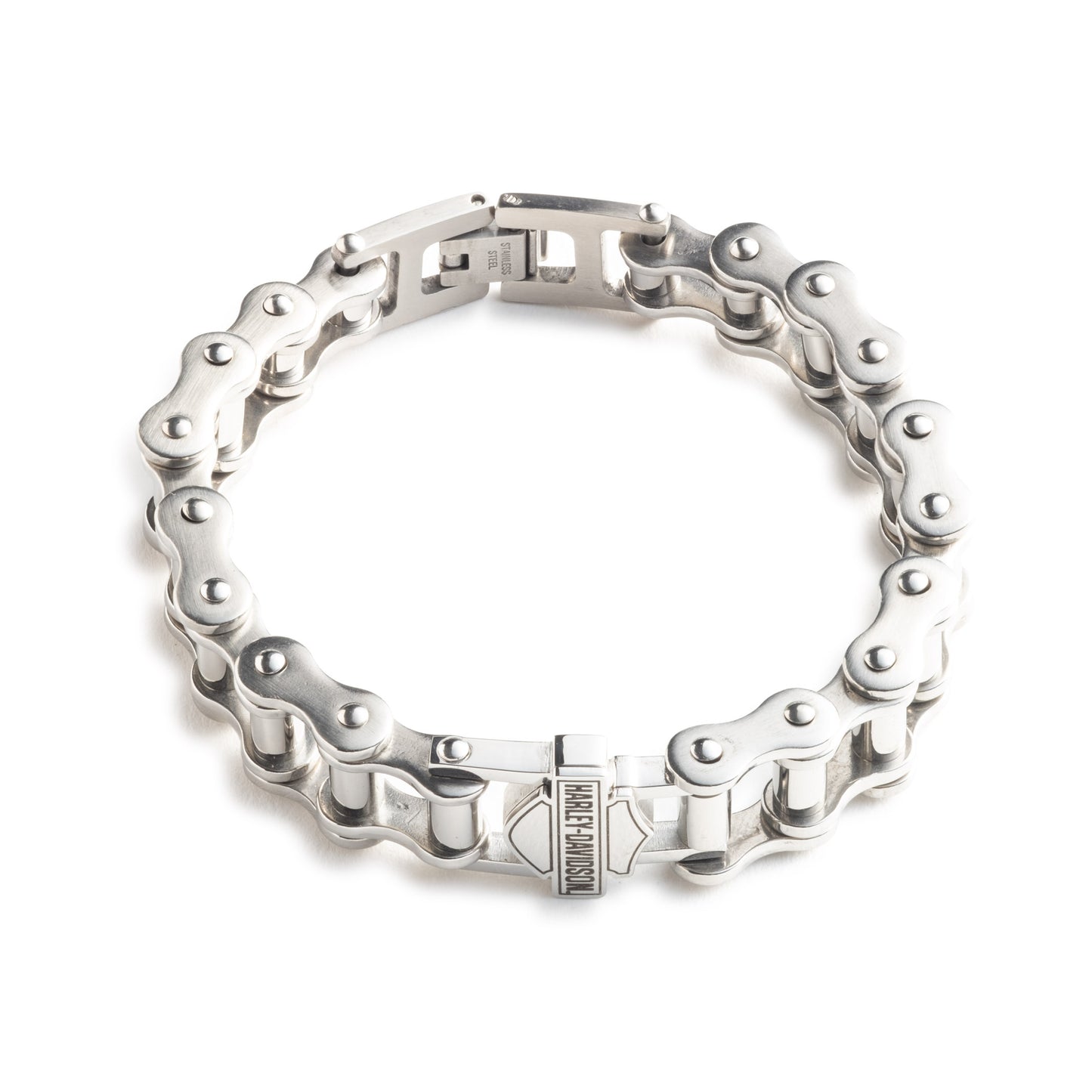 Bar & Shield Bike Chain Bracelet