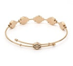 WOMEN'S BOXED BAR & SHIELD ADJUSTABLE BANGLE BRACELET