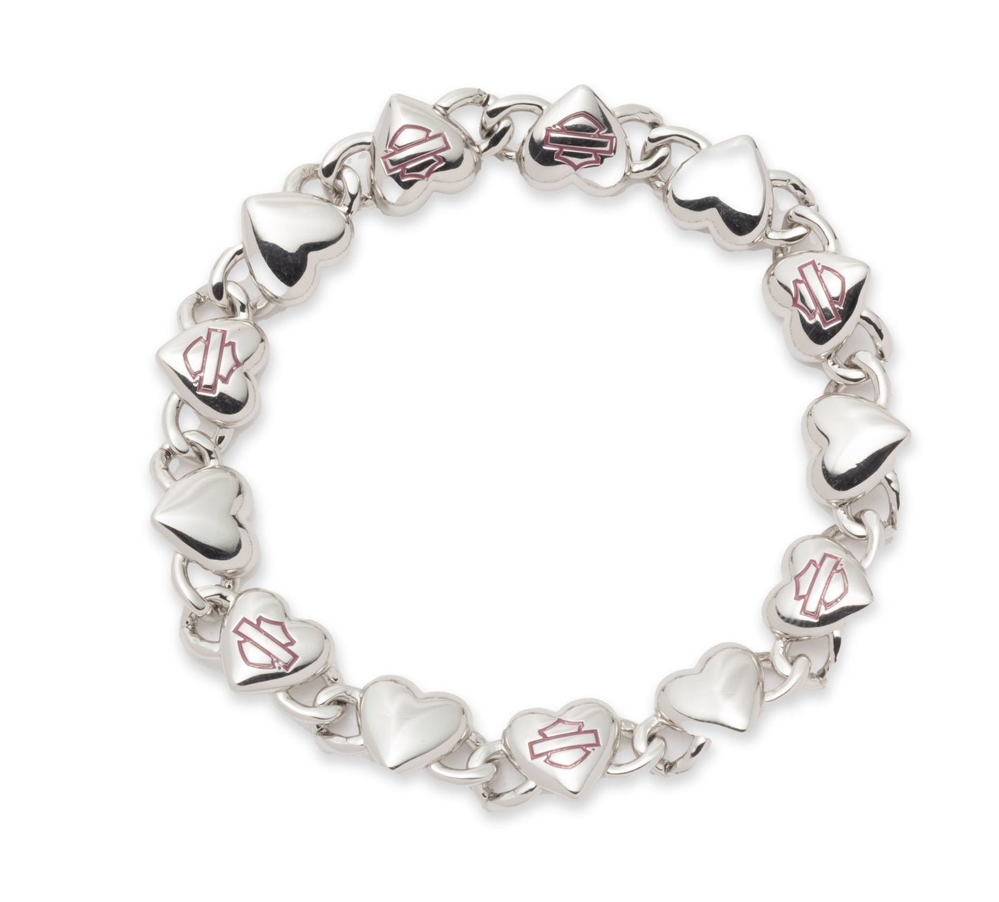 Brass pink B&S heart bracelet