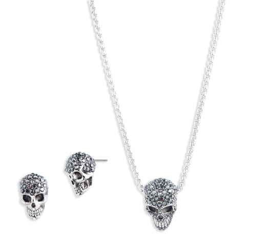 Skull Necklace & Earring Set