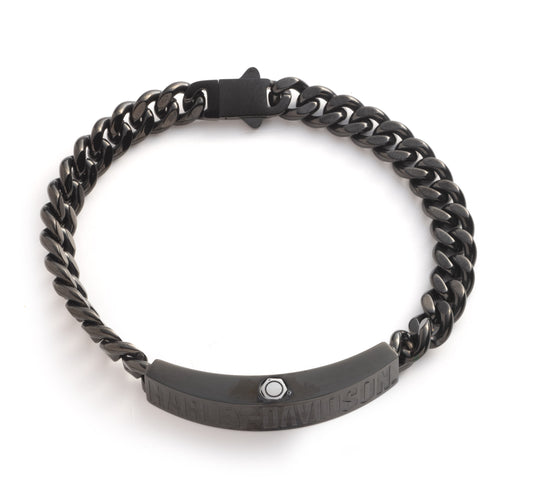 Black H-D Curb Chain Bracelet