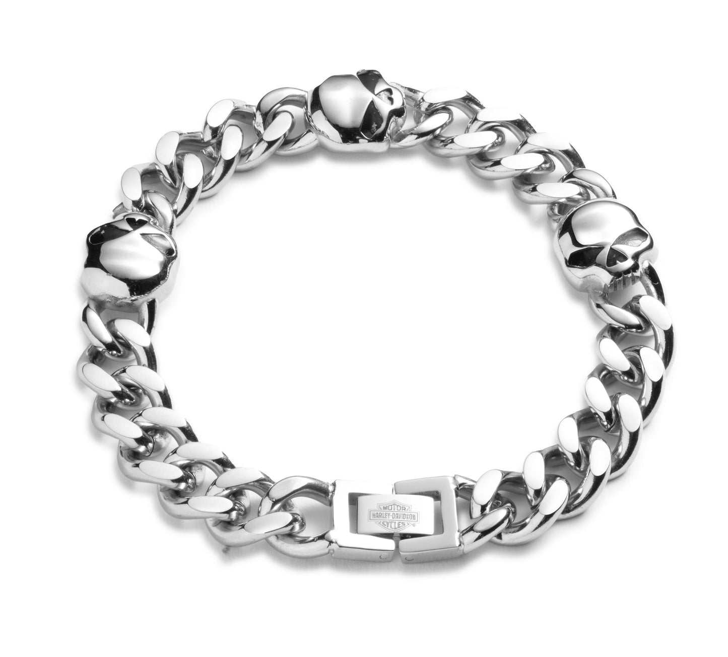 MEN'S BOXED 9" STAINLESS STEEL WILLIE G CURB CHAIN BRACELET
