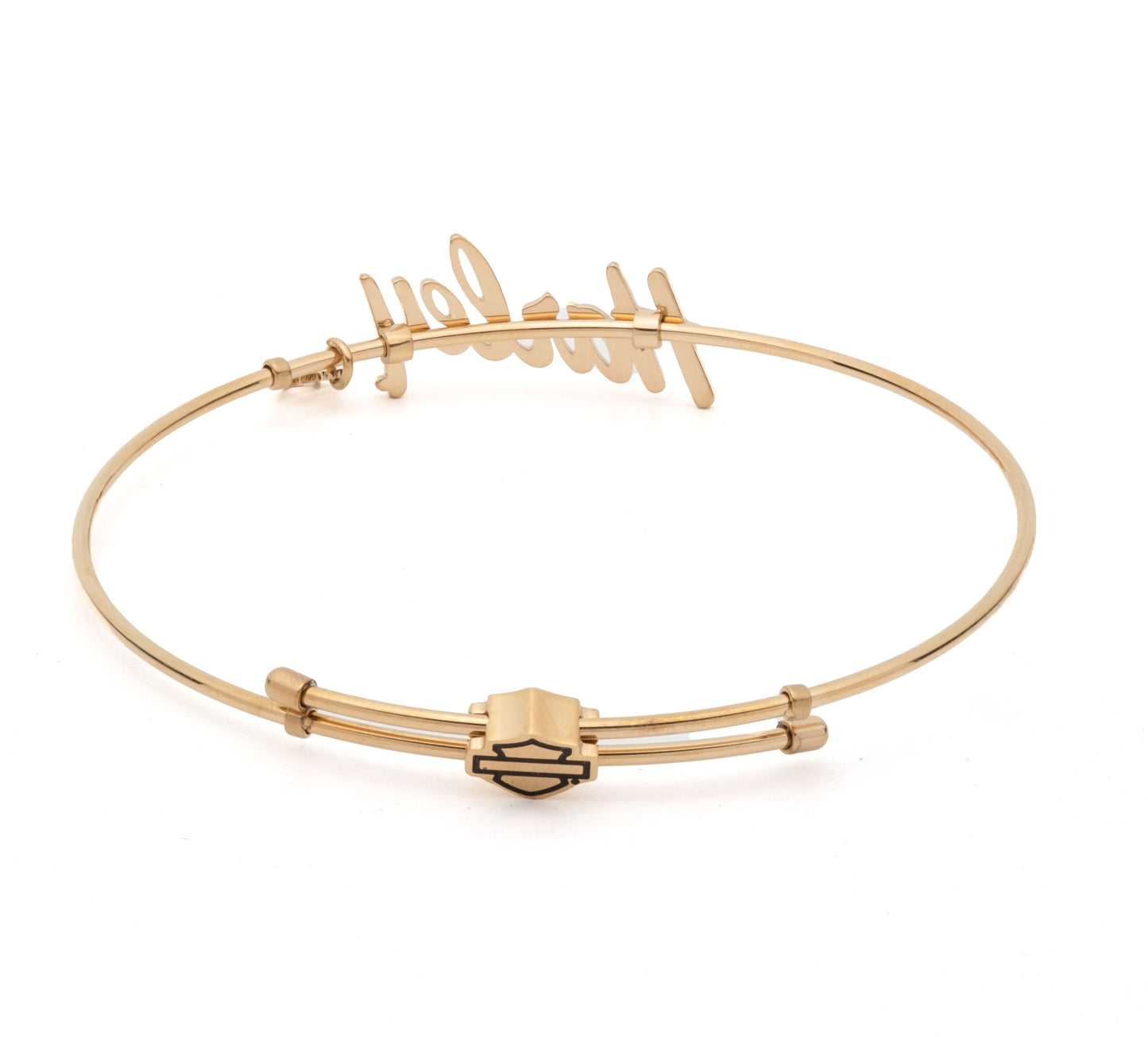 WOMEN'S BOXED HARLEY-DAVIDSON CURSIVE SCRIPT ADJUSTABLE BANGLE BRACELET