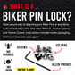 Biker Button Pin-back Locks - 12 Pack