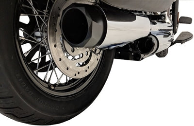 TAB PERFORMANCE Softail Short Tip Compatible Exhaust Pipes w/ Zombie baffles - BLACK STRAIGHT CUT