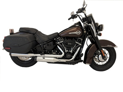 TAB PERFORMANCE Softail Short Tip Compatible Exhaust Pipes w/ Zombie baffles - BLACK STRAIGHT CUT