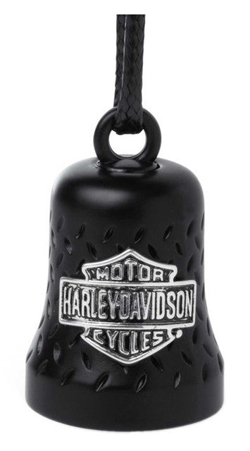 Harley-Davidson® HD Engraved Silver Willie G Skull Logo Ride Bell With Tie, Black