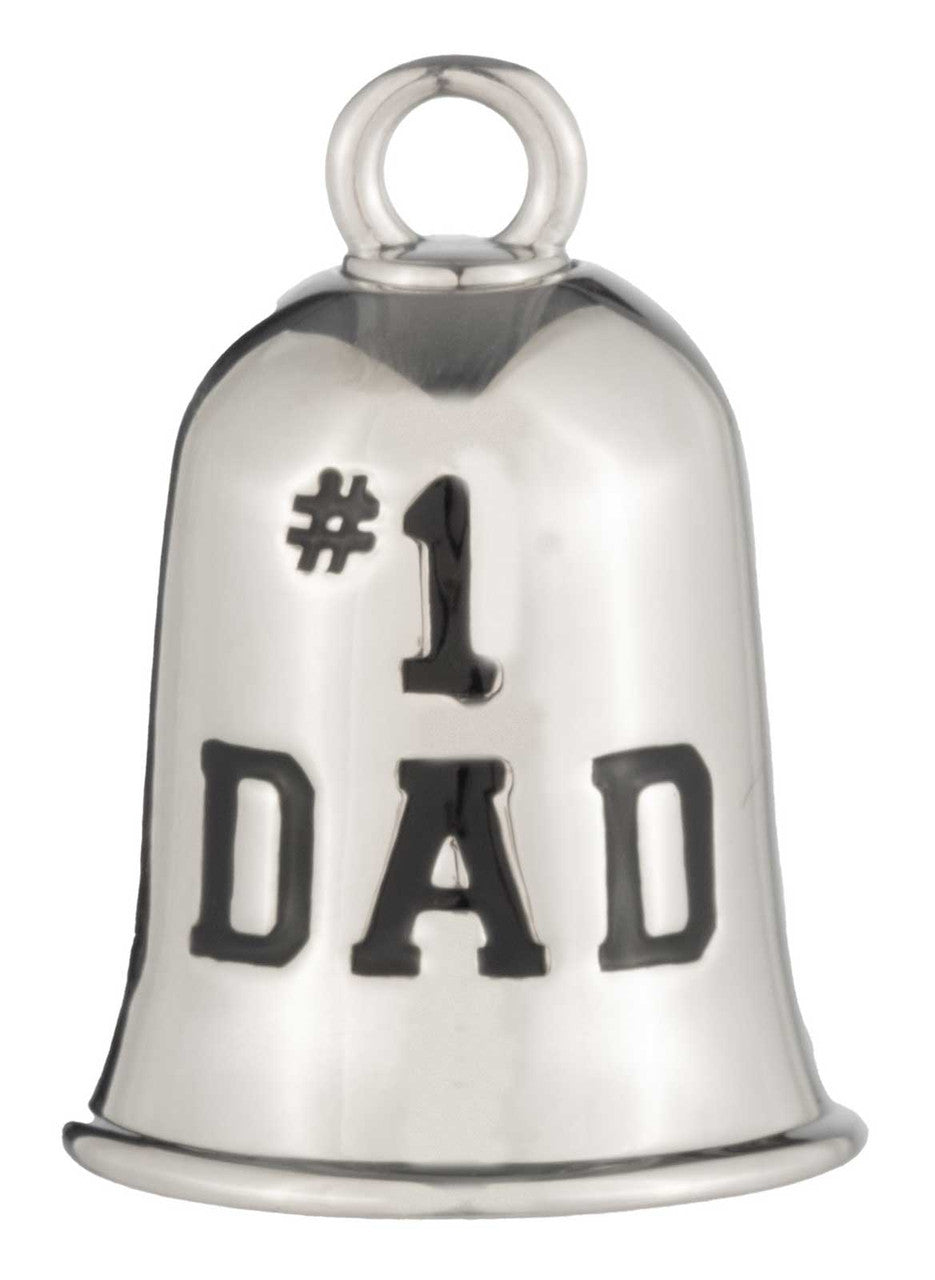 Harley-Davidson® #1 Dad Bar & Shield Logo Ride Bell, Silver Plated Finish