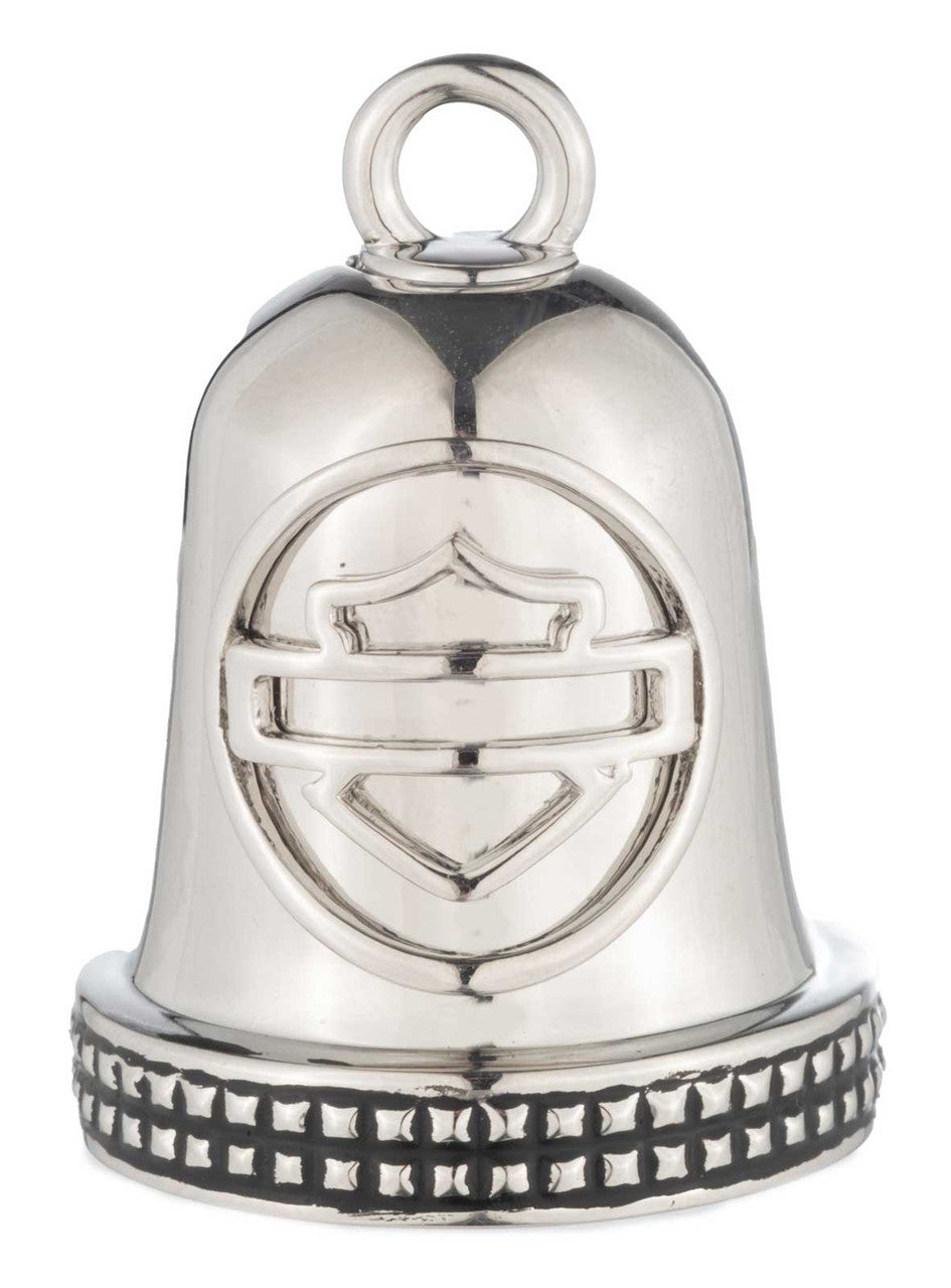 Harley-Davidson® Bar & Shield Studded Boarder Ride Bell, Silver Plated Finish