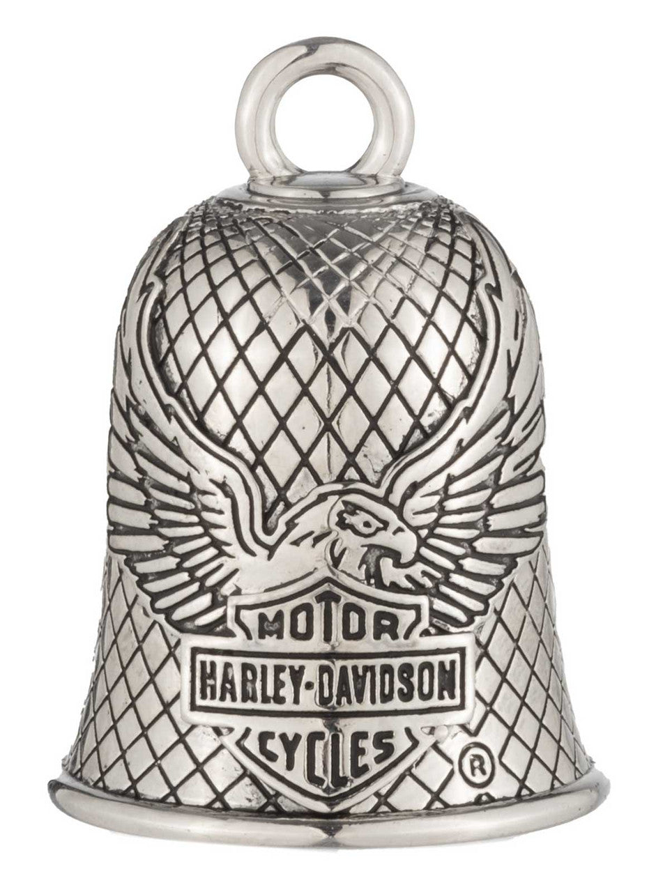 Harley-Davidson® Flying Eagle Bar & Shield Diamond Plated Ride Bell, Silver