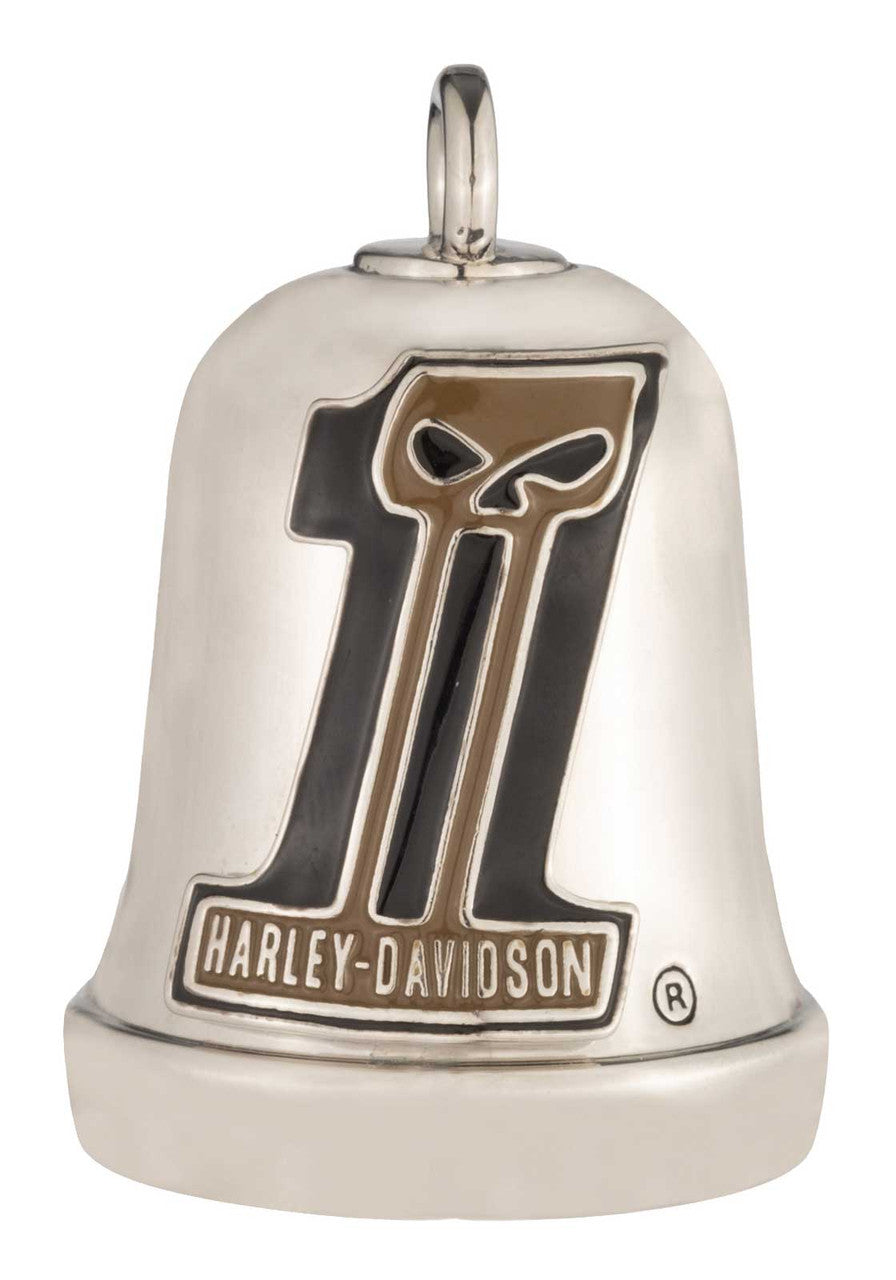 Harley-Davidson® #1 Willie G Skull Logo Motorcycle Ride Bell, Silver Finish