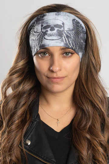 Skull With Foil Wings Headband