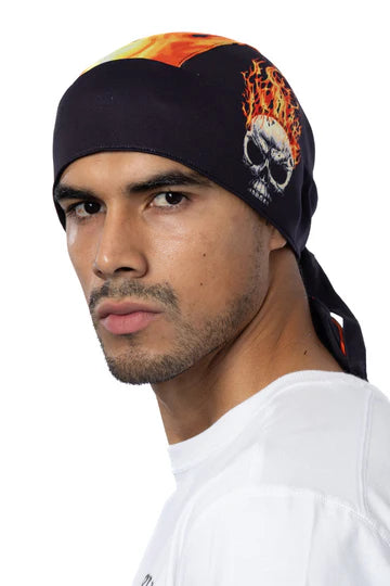 Headwrap Skull w/ Flames
