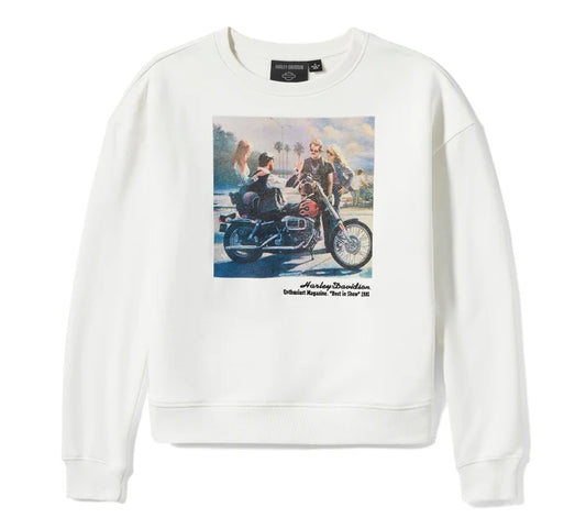Harley-Davidson Women's Archive Photo Fleece Crew - CLOUD DANCER