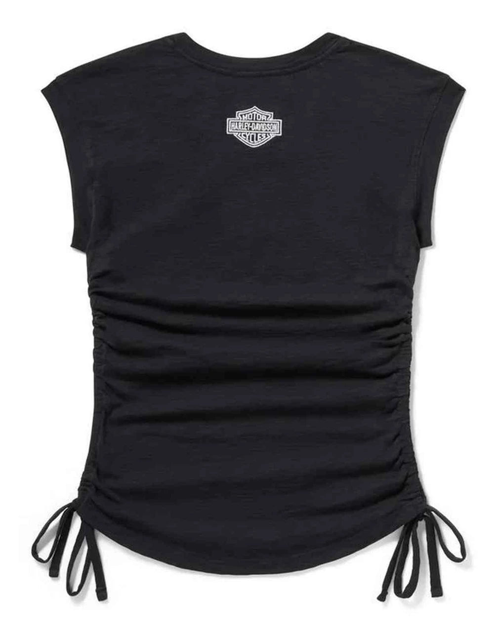 Harley-Davidson® Women's Essential Ruched Short Sleeve Top, Black