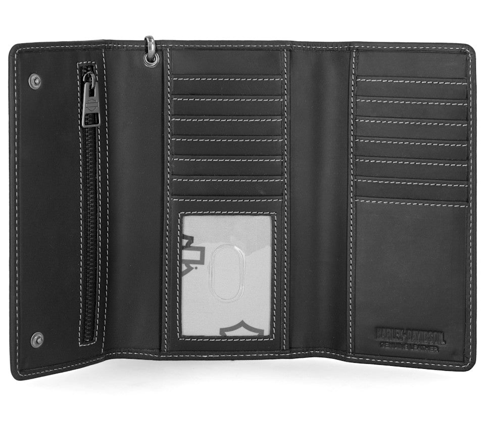 Traditional Bar & Shield Trucker wallet with chain