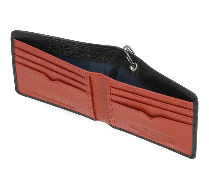 Bar & Shield Pebble Billfold w/ Chain