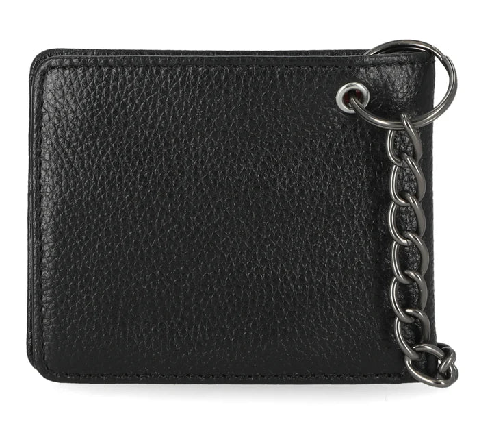 Bar & Shield Pebble Billfold w/ Chain