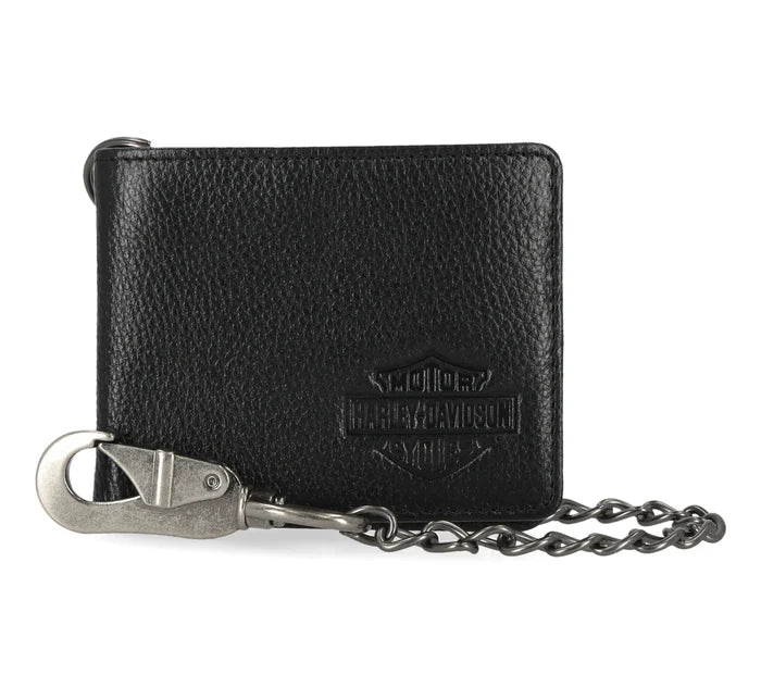 Bar & Shield Pebble Billfold w/ Chain