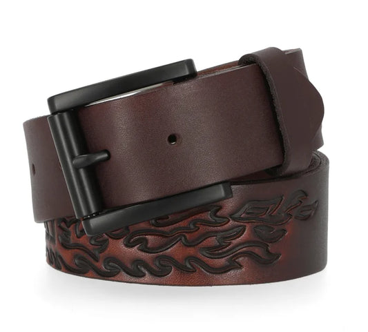 Mens Flame Harley-Davidson Logo Belt