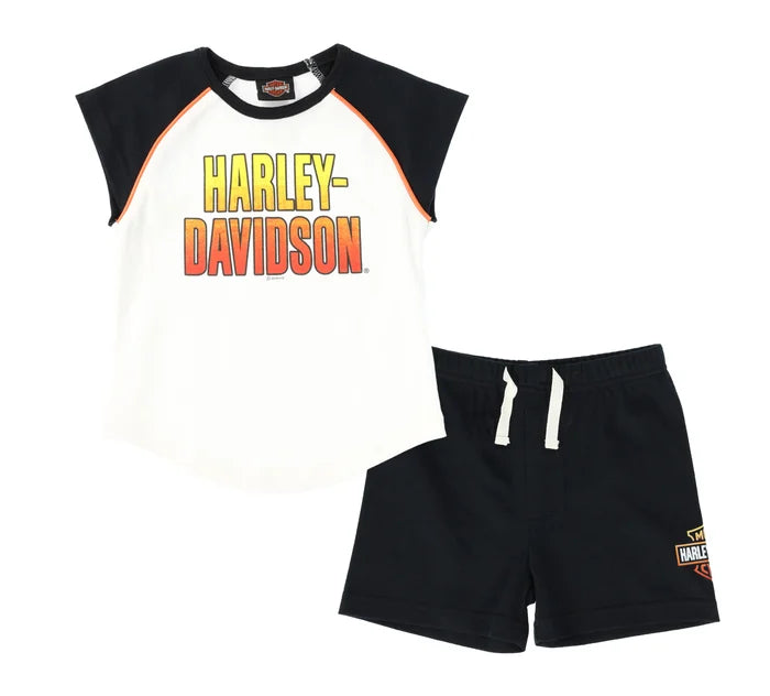 Girls Rally Collection Cap Sleeve T and Short Set