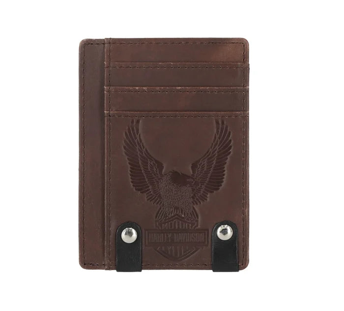 Crazy Horse Eagle Card Case Brown