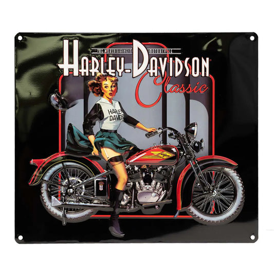 H-D Classic Pin Up Babe Tin Sign