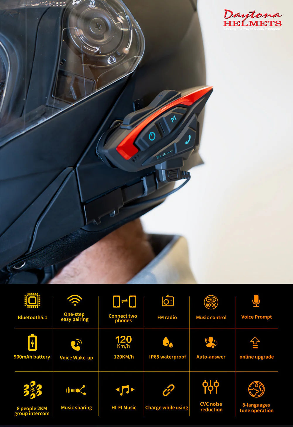 Daytona Helmets Bluetooth Headset