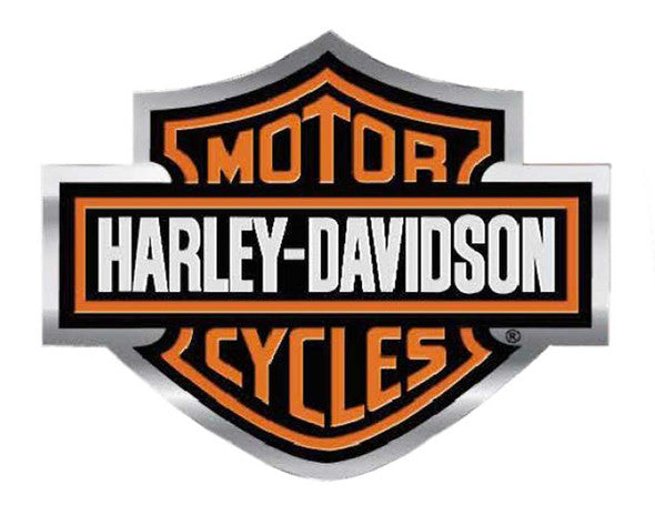 Harley-Davidson® Bar & Shield Logo Bendable Aluminum Decal, Orange/Silver CG41700
